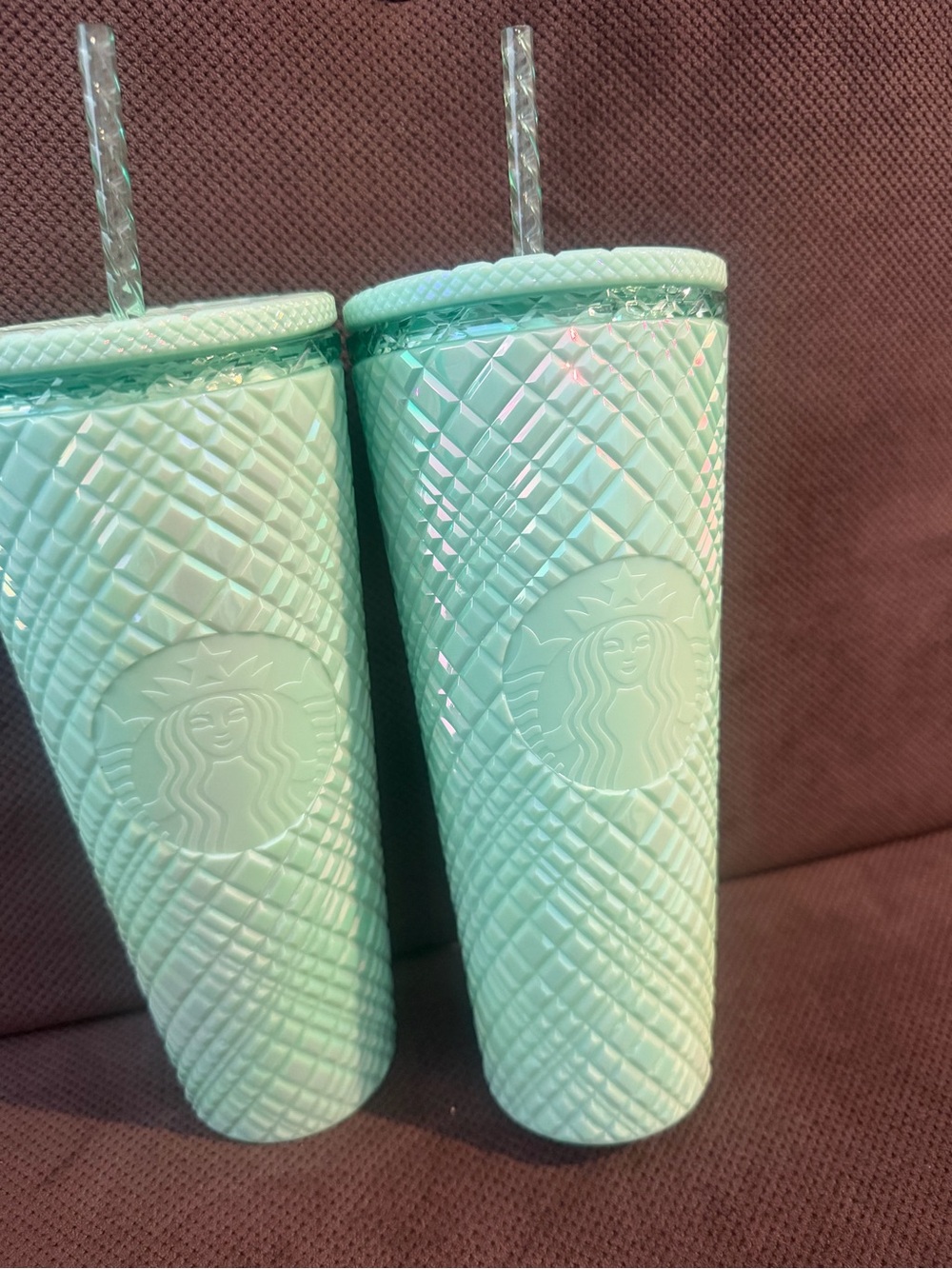 Starbucks Iridescent Mint Studded Bling 2024 Tumbler Venti Cold Cup  24oz